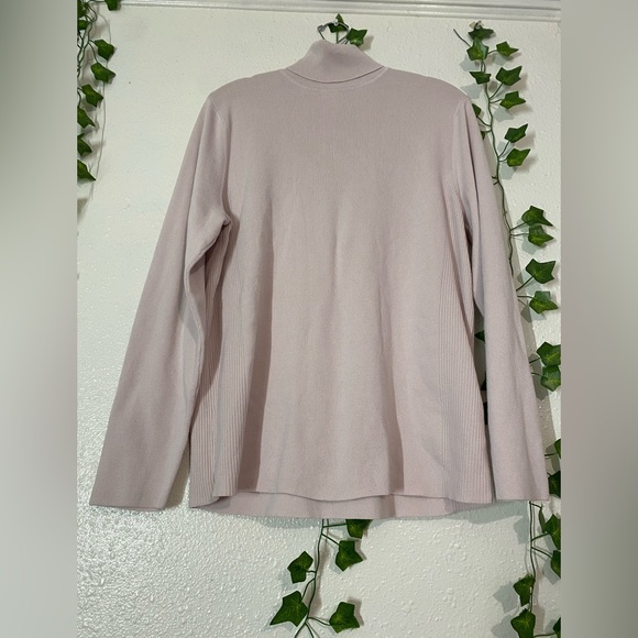 Chico's Darcy Turtlenecks Sweater Ls Basic Cathedral heather Pink Silk - Picture 12 of 12